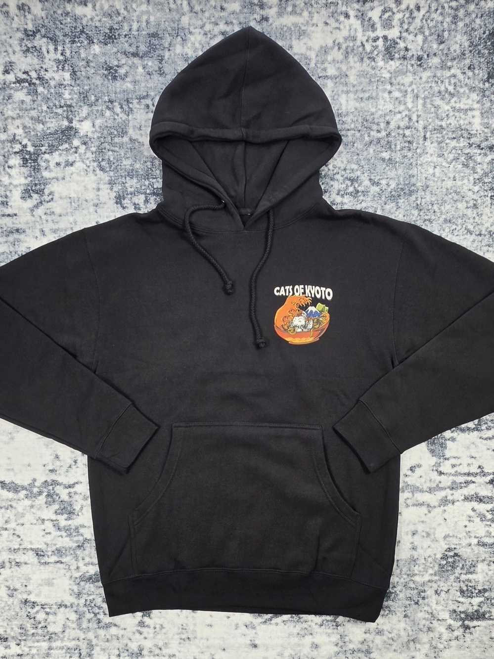 Cats of Kyoto Cat Noodie Graphic Hoodie Black Size M New No Tags Anime Ramen